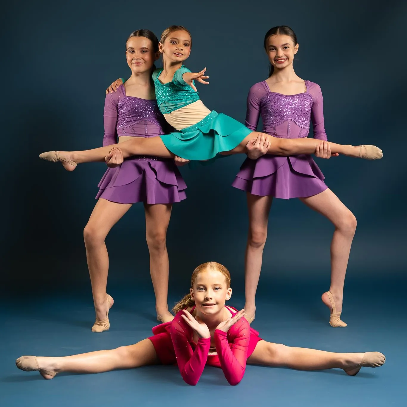 Acro and Conditioning students building strength and flexibility at Jordance Studios in Las Vegas