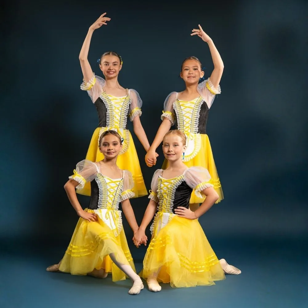Ballet 2 dancers refining barre and center technique at Jordance Studios in Las Vegas
