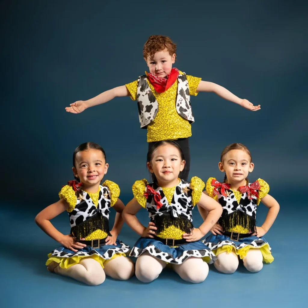 Young dancers in the Rhythmic Immersion class for ages 3 to 4 at Jordance Studios in Las Vegas